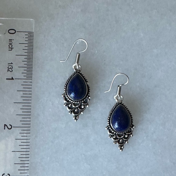 NWOT Sundance Peacock Earrings, Lapis Lazuli, Sterling Silver - Picture 4 of 4